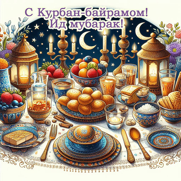Отправка поздравлений с Курбан-байрамом: яркие открытки для праздника в 2025 году