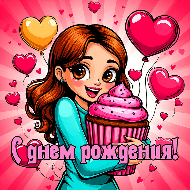 Открытки девушке на день рождения: 80+ картинок и поздравлений