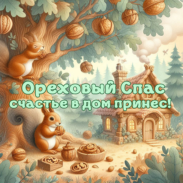 Открытки с Ореховым Спасом: 30+ картинок и поздравлений