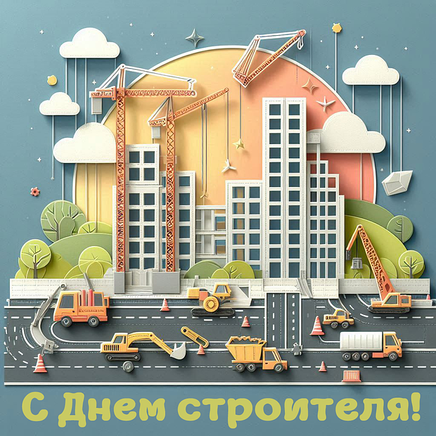 От открыток с Днем строителя: 50+ картинок и поздравлений