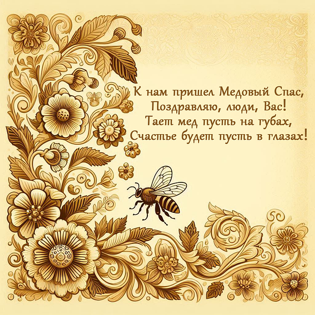 Отворение с Медовым Спасом: более 20 открыток и поздравлений