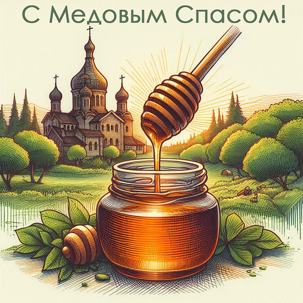 Отворение с Медовым Спасом: более 20 открыток и поздравлений
