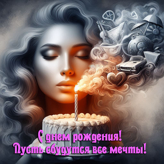 Открытки девушке на день рождения: 80+ картинок и поздравлений