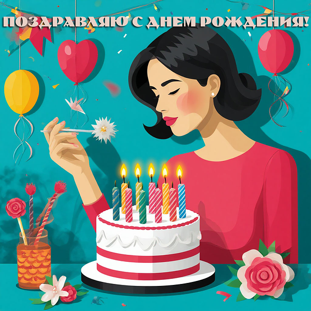 Открытки девушке на день рождения: 80+ картинок и поздравлений