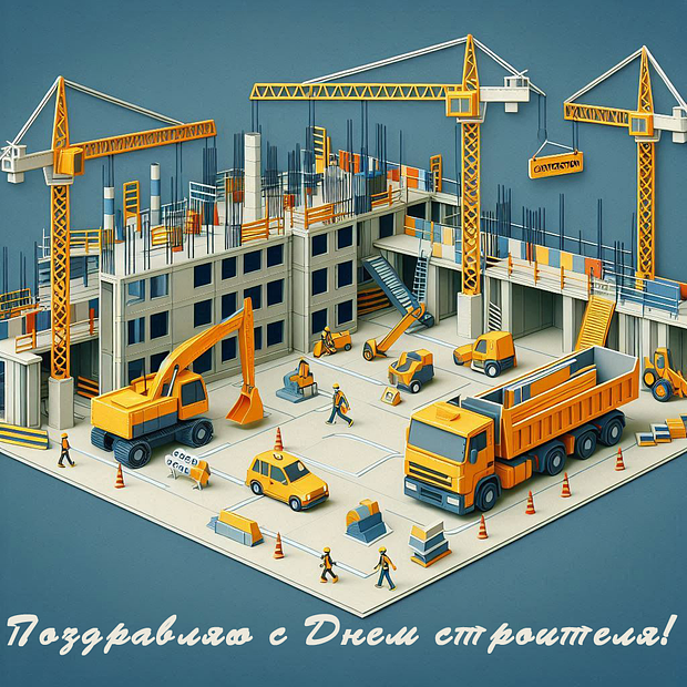 От открыток с Днем строителя: 50+ картинок и поздравлений