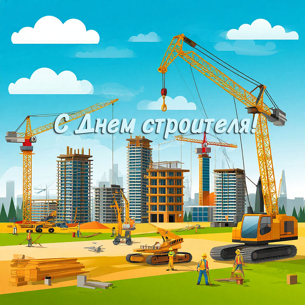 От открыток с Днем строителя: 50+ картинок и поздравлений
