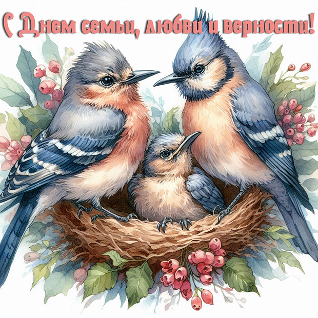 От открыток на День семьи, любви и верности до поздравлений: 70+ уникальных карточек