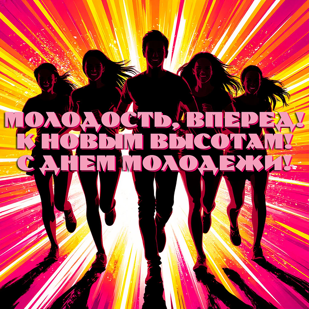 Открытки ко Дню молодежи 2025: более 40 красочных поздравлений