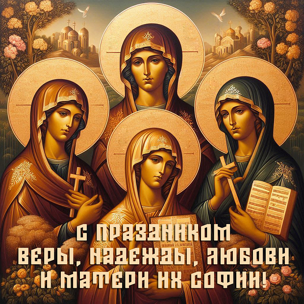 Праздничные открытки ко Дню Веры, Надежды и Любви: более 40 вариантов поздравлений