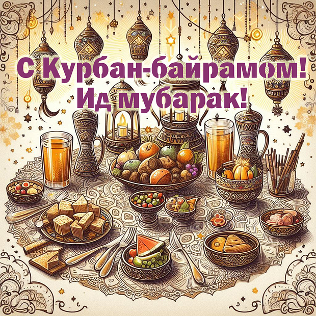 Отправка поздравлений с Курбан-байрамом: яркие открытки для праздника в 2025 году
