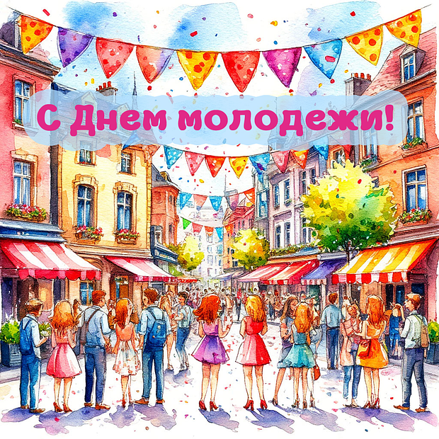 Открытки ко Дню молодежи 2025: более 40 красочных поздравлений