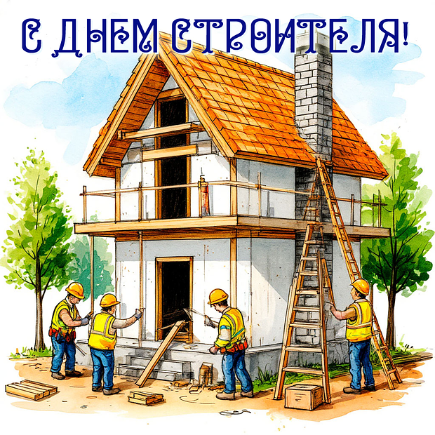 От открыток с Днем строителя: 50+ картинок и поздравлений