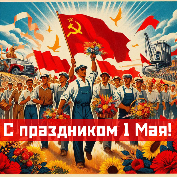 Отметить 1 Мая: 30 современных и советских открыток для поздравления с праздником весны и труда