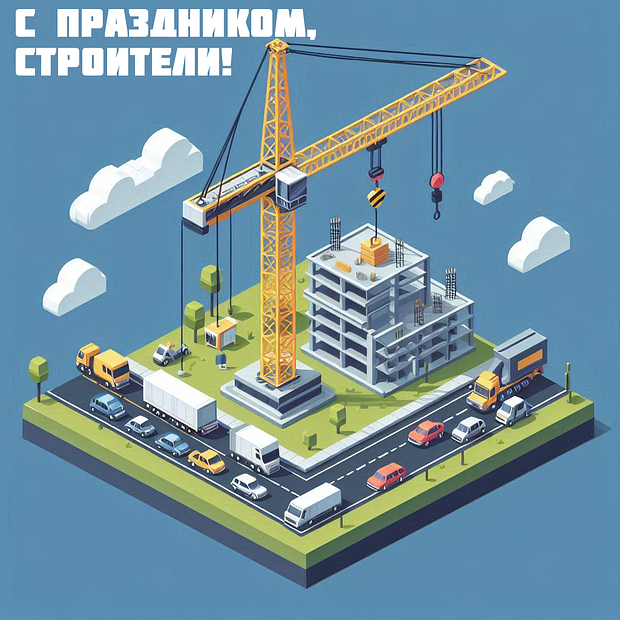 От открыток с Днем строителя: 50+ картинок и поздравлений