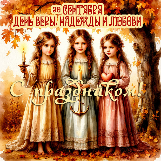 Праздничные открытки ко Дню Веры, Надежды и Любви: более 40 вариантов поздравлений