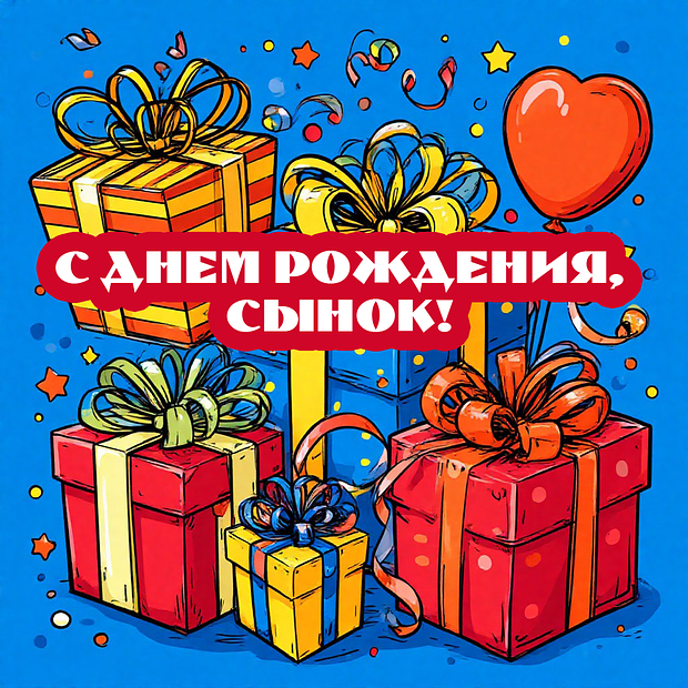 60+ уникальных открыток и поздравлений с днем рождения сына: скачайте бесплатно в отличном качестве