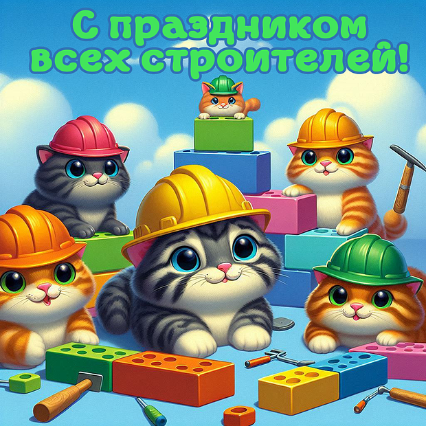 От открыток с Днем строителя: 50+ картинок и поздравлений