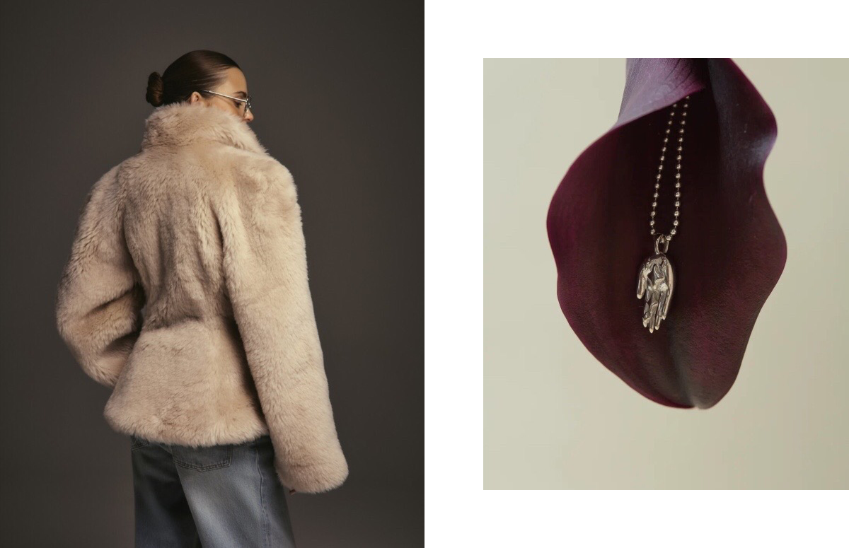 Шуба Manteau, Autentiments; подвес fragile matter, rassvet details