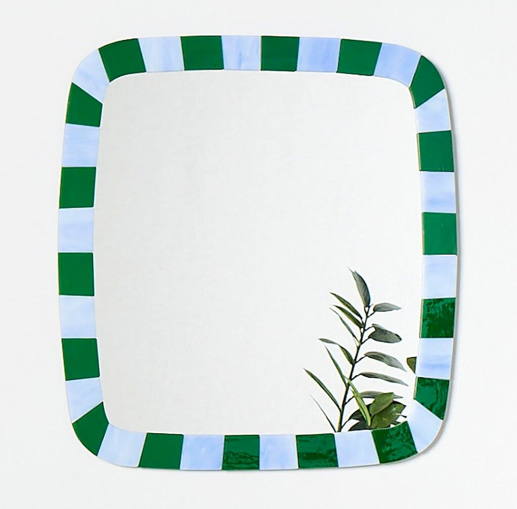 Alyssa Blue & Green Glass Wall Mirror