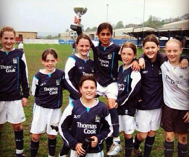 Murvah Iqbal with her Manchester City youth team