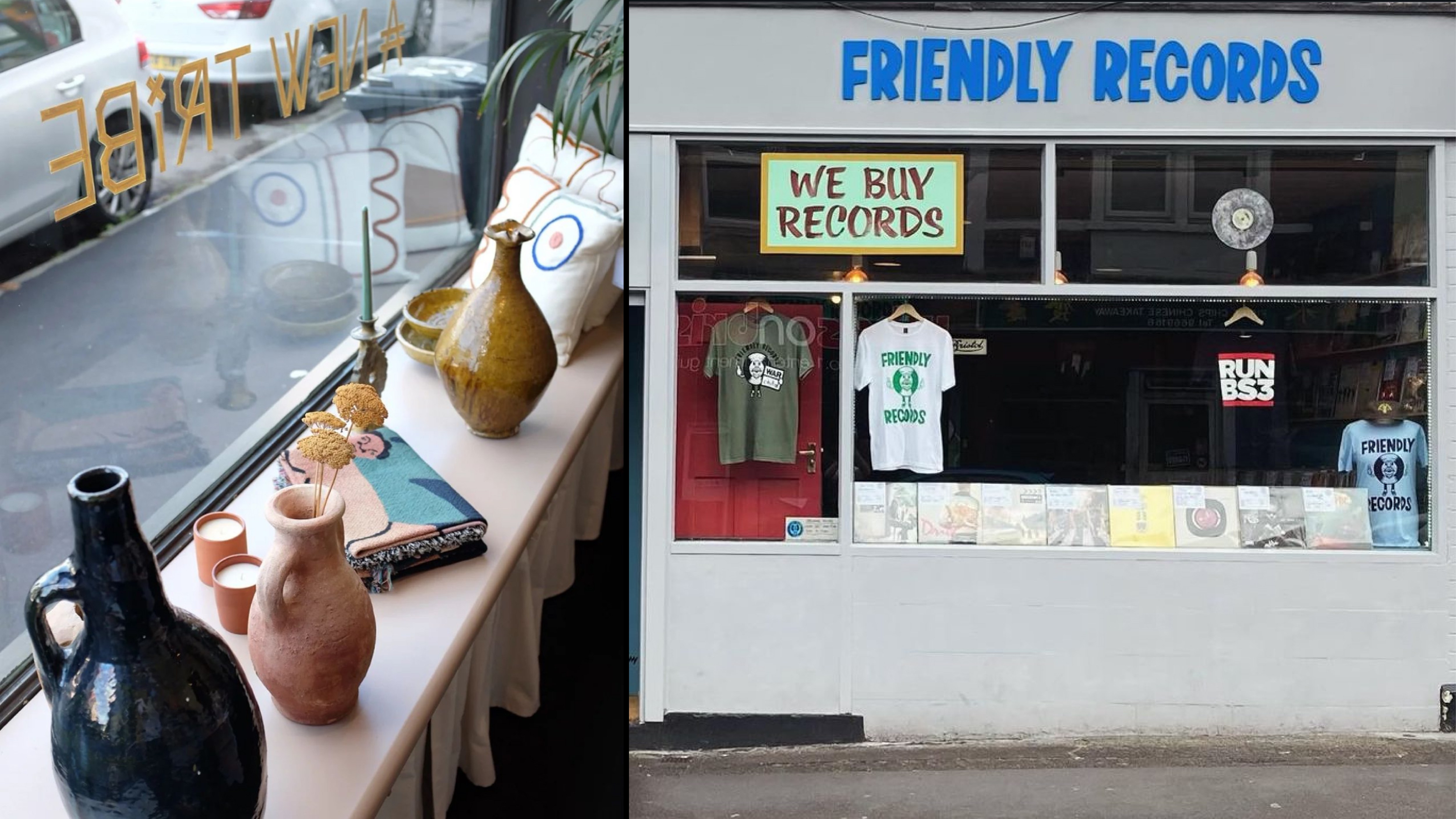 A New Tribe и Friendly Records, оба на North Street в Бристоле