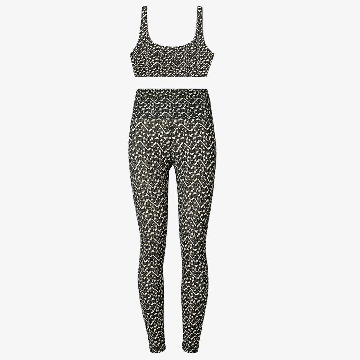 Tory Burch printed scoop-back bra and ⅞ leggings