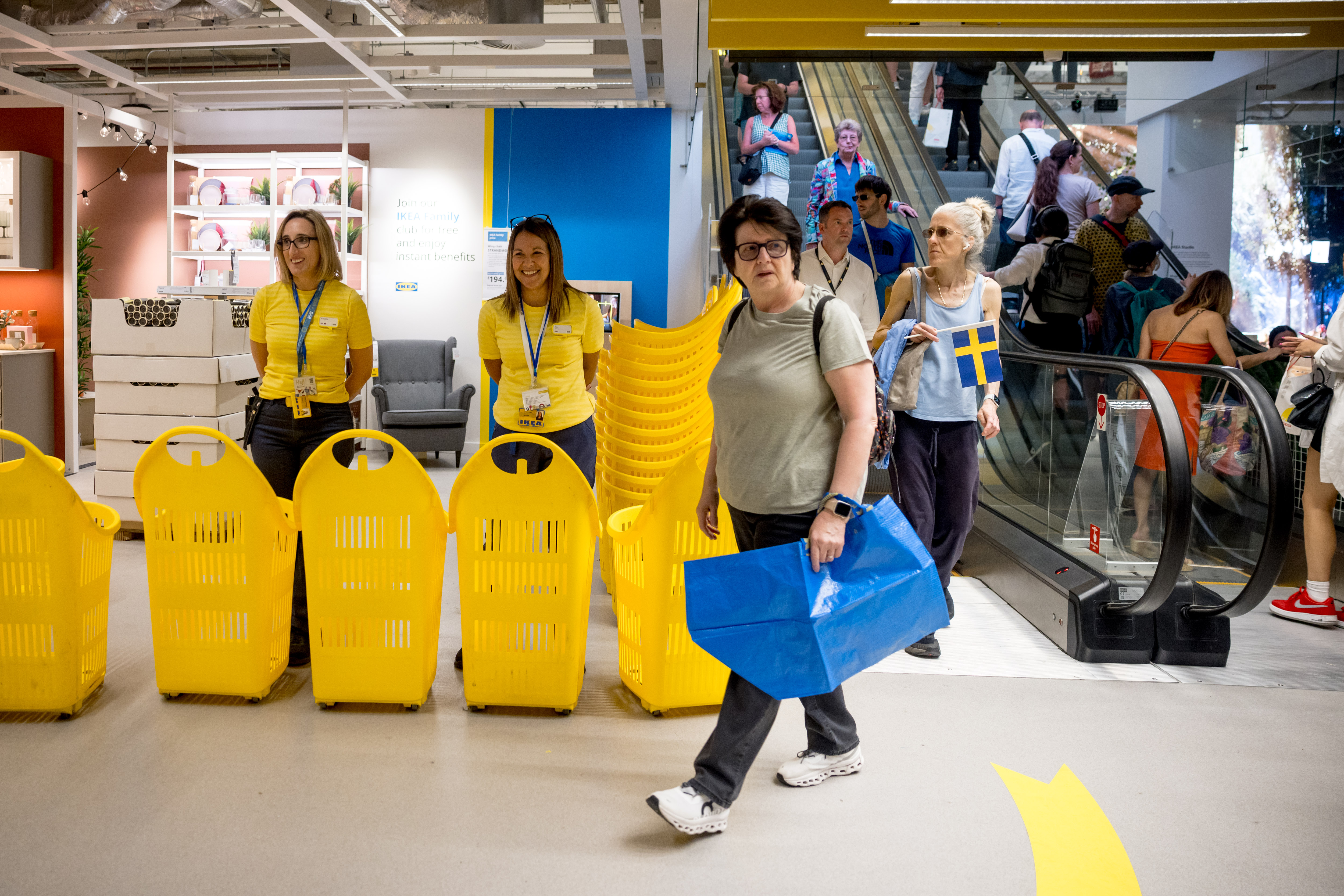 Shoppers at the opening of an IKEA store.