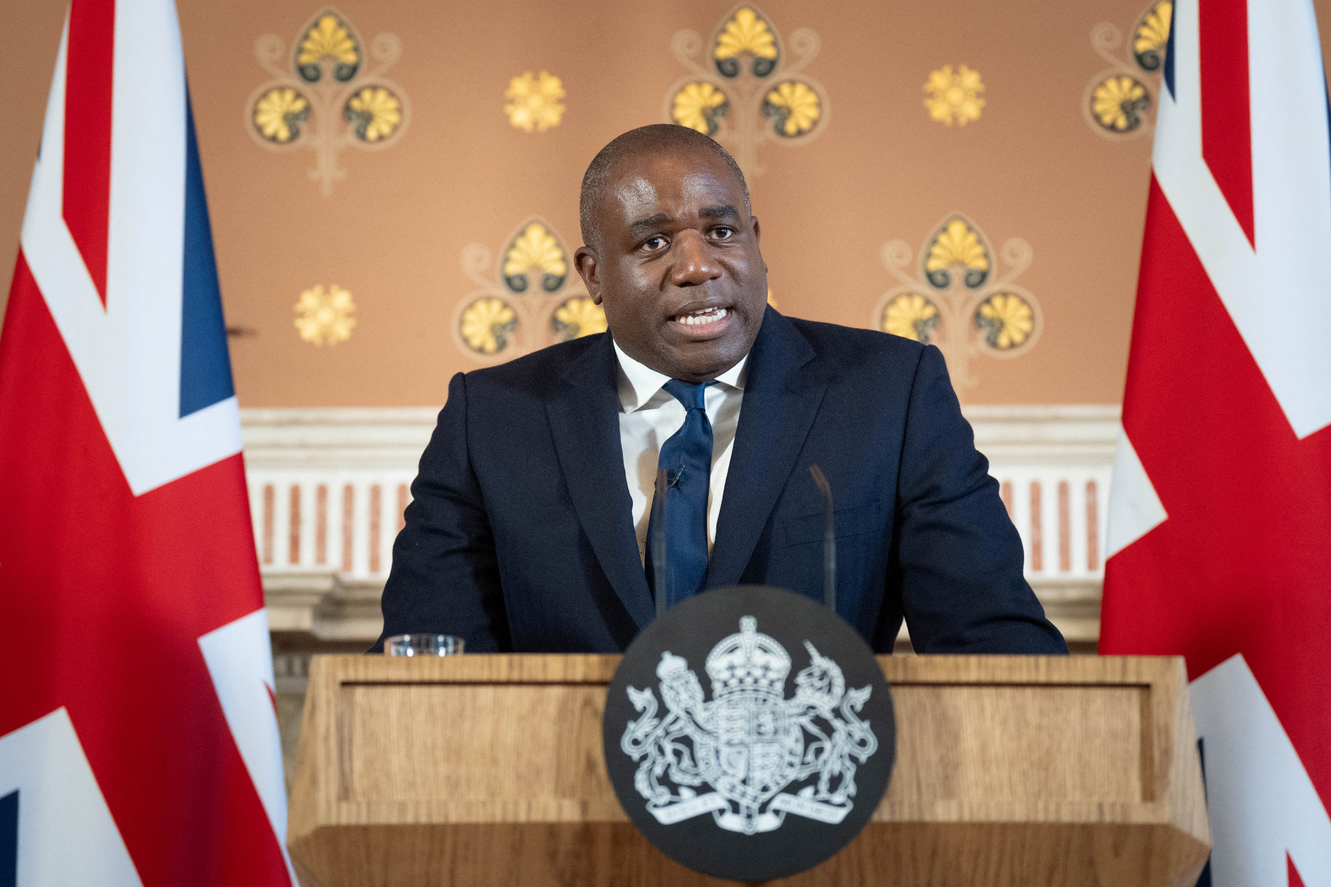 David Lammy giving a speech in London.