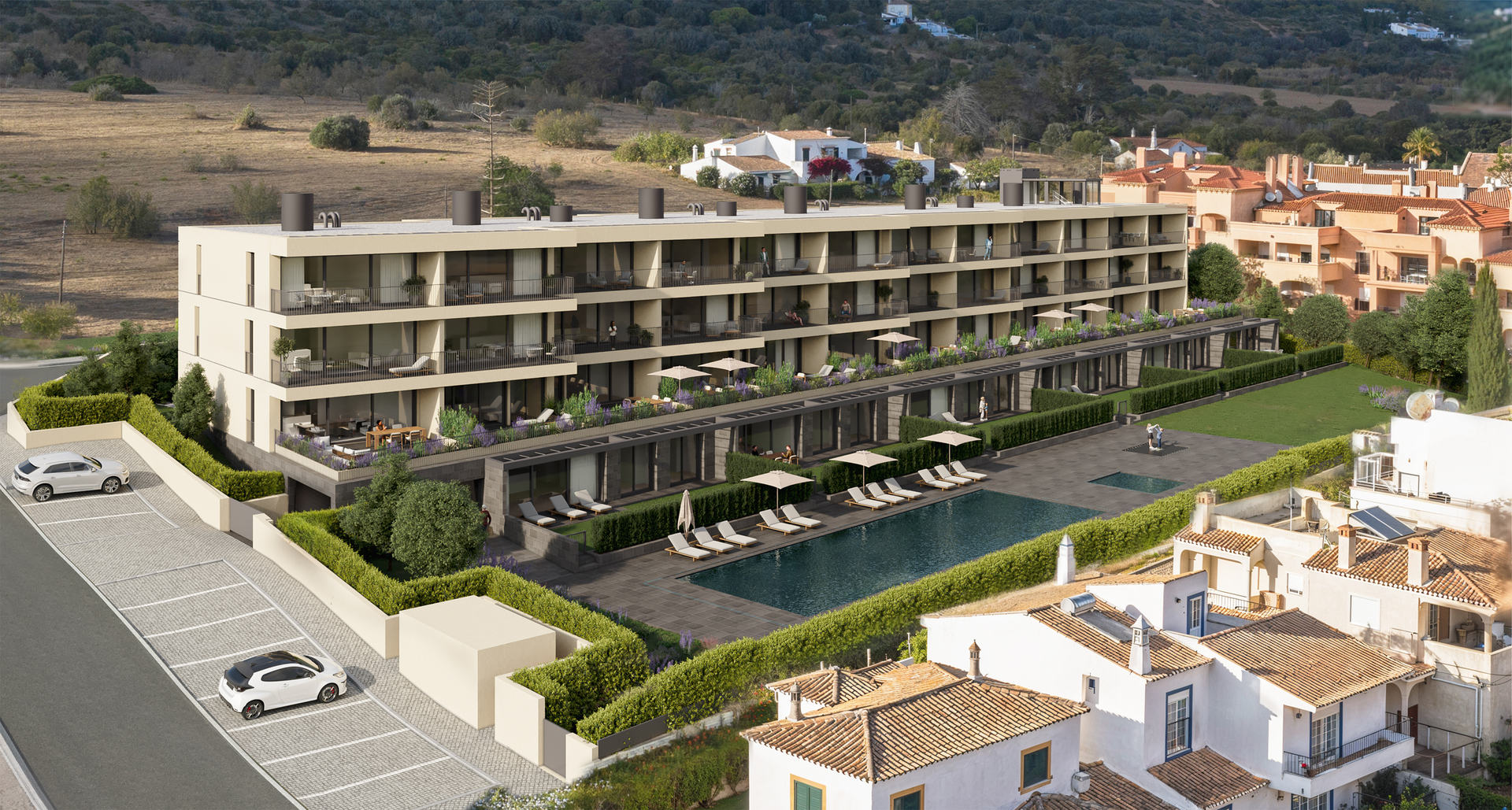 Комплекс апартаментов Martinhal Praia da Luz с бассейном и парковкой.