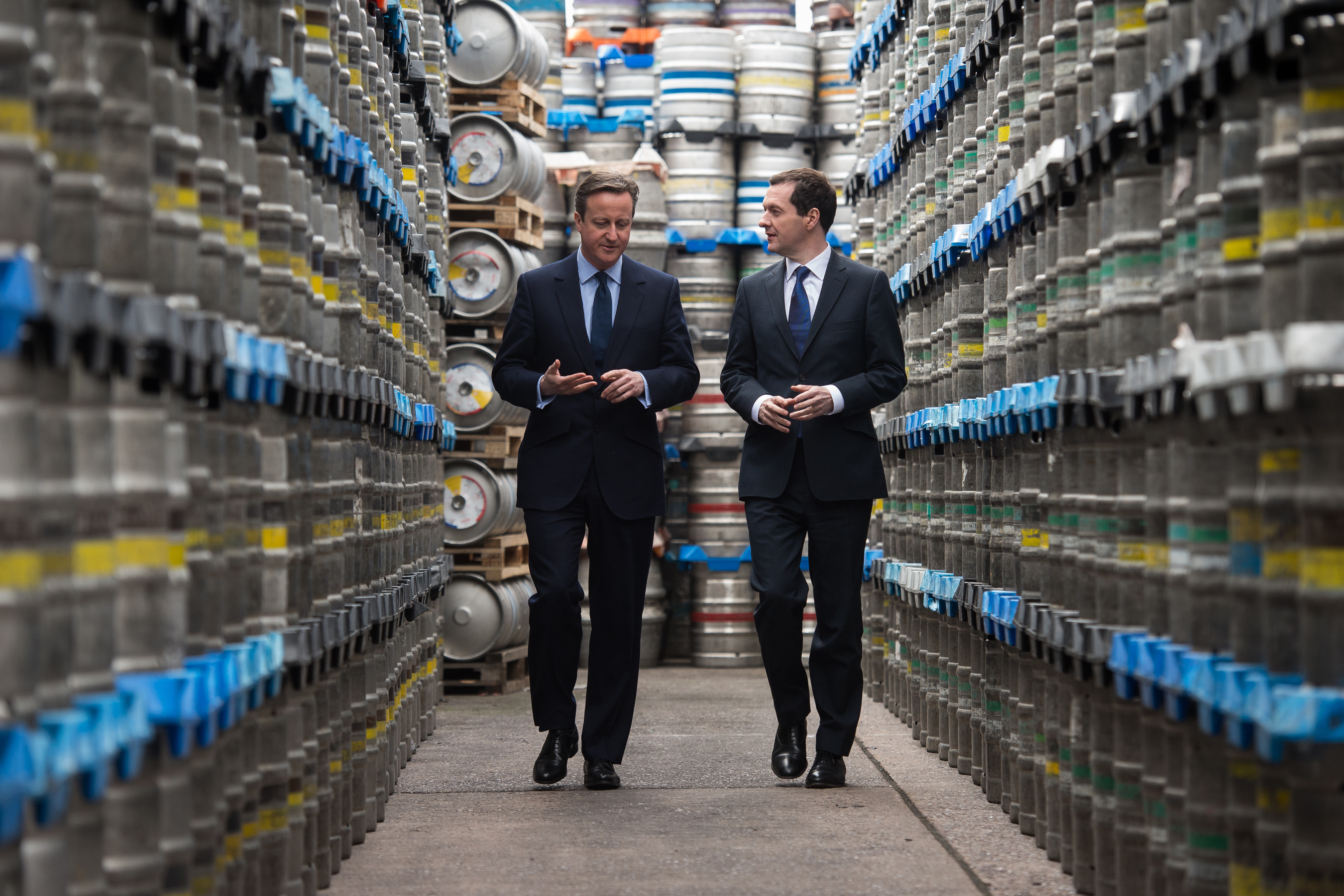 David Cameron, who was then prime minister, and George Osborne, then the chancellor, visiting the Wolverhampton brewery in 2015