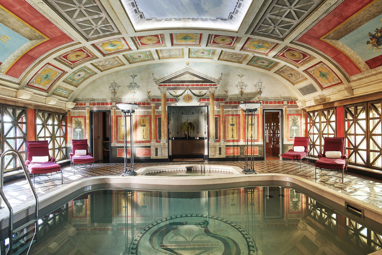 The private pool of the Presidential suite at Principe di Savoia in Milan