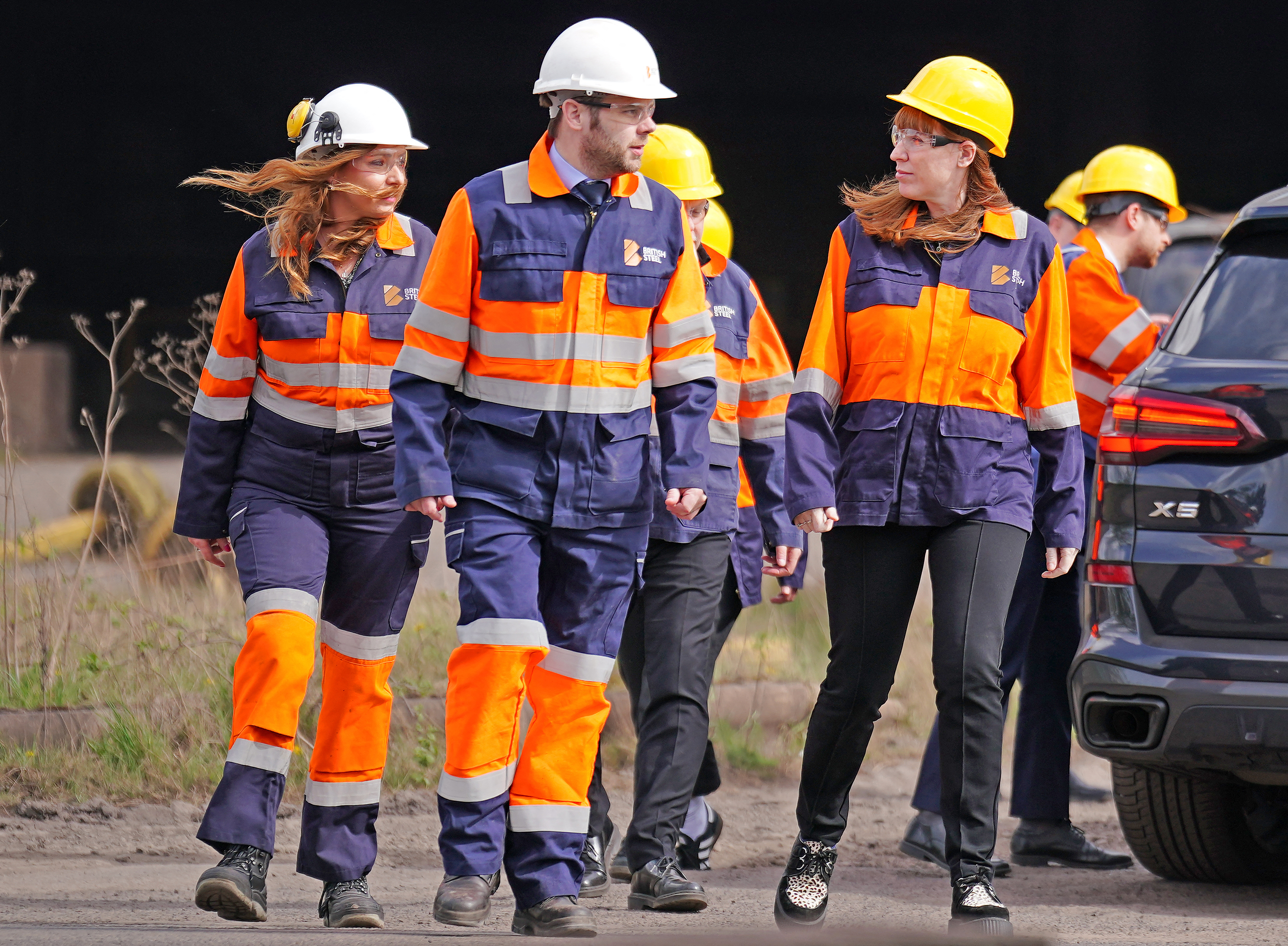 Angela Rayner, Britain's Deputy Prime Minister, touring a British Steel site.