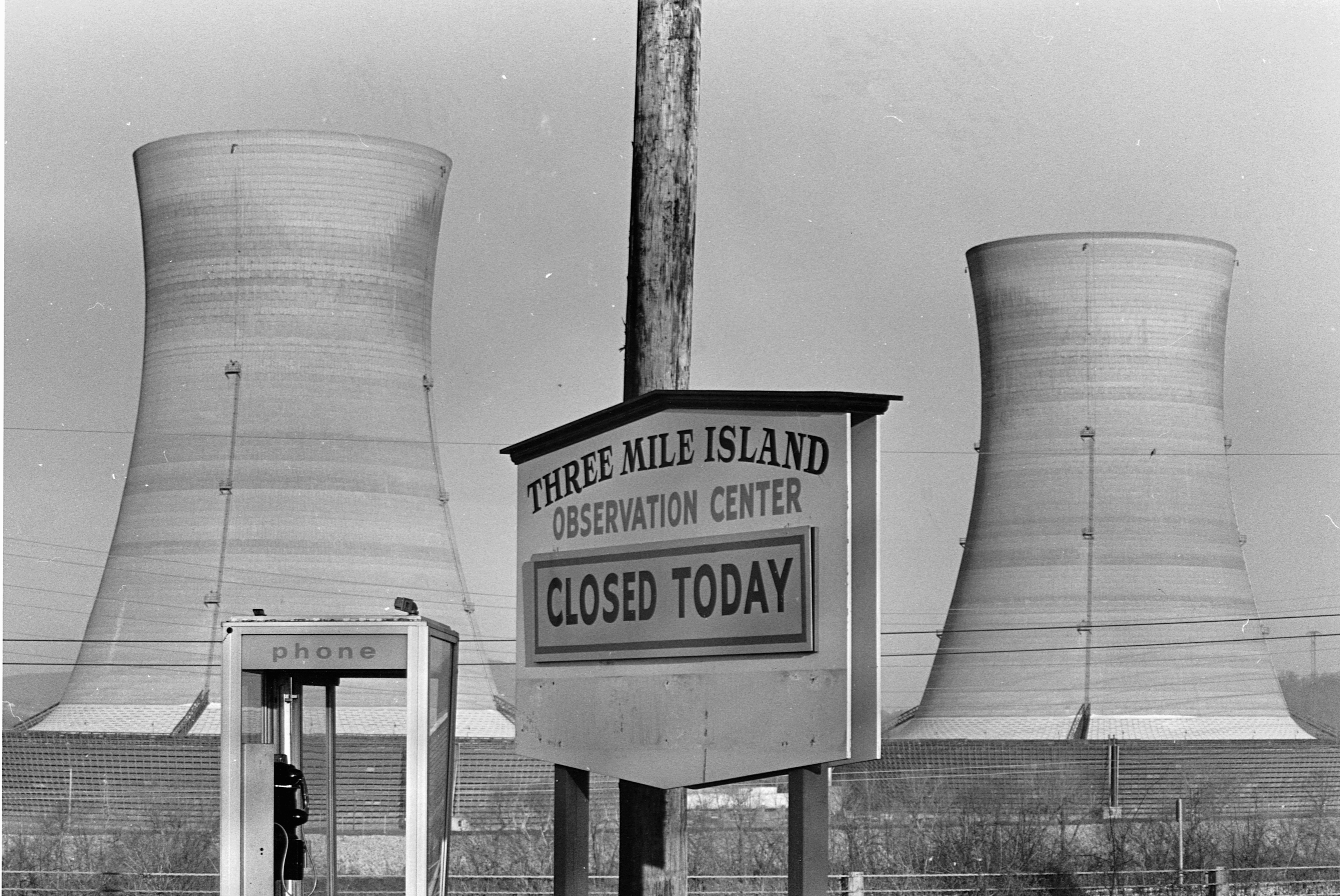 Unit 2 of the Three Mile Island nuclear plant suffered a partial meltdown in March 1979, above