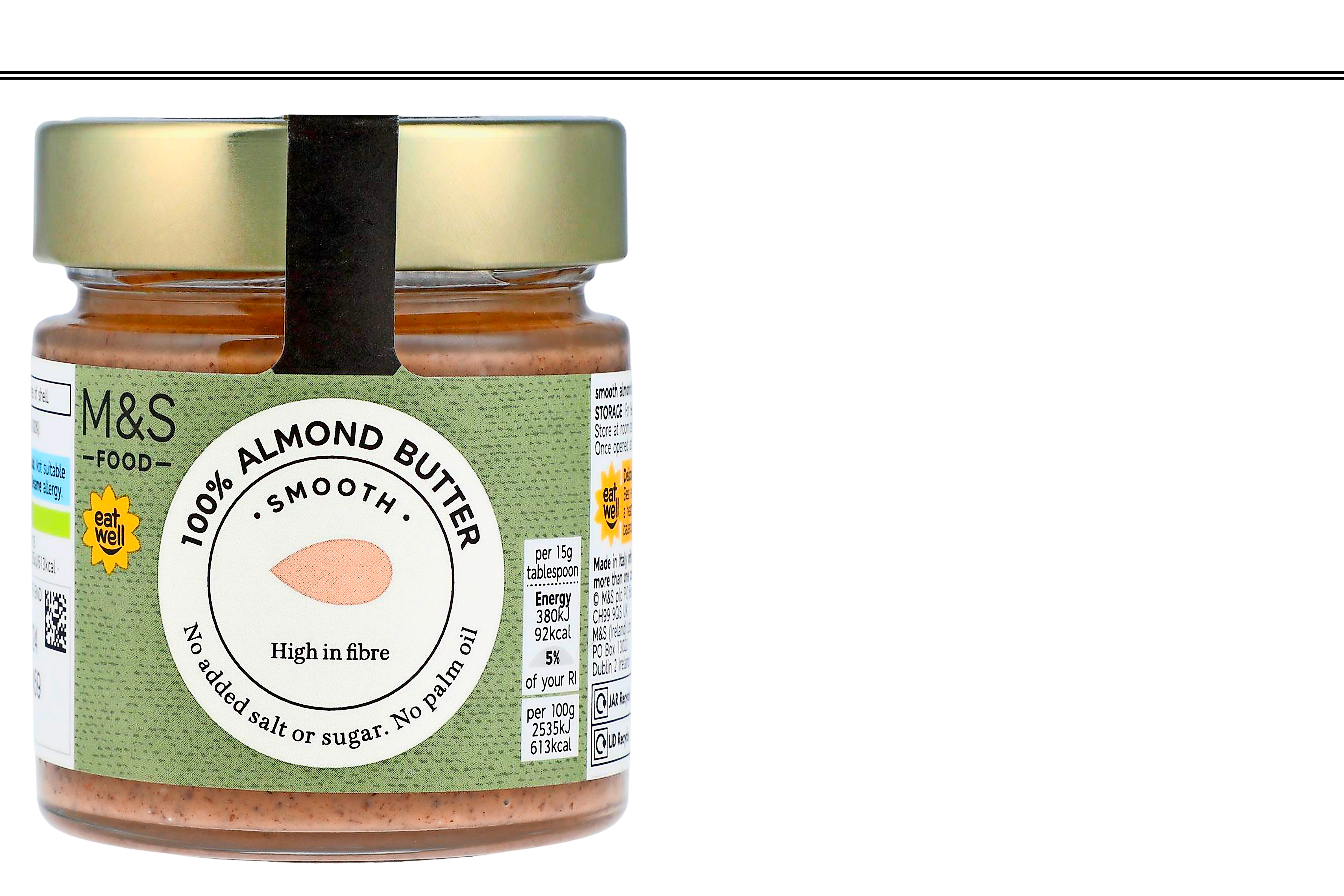 Банка гладкого миндального масла M&S на 100%.