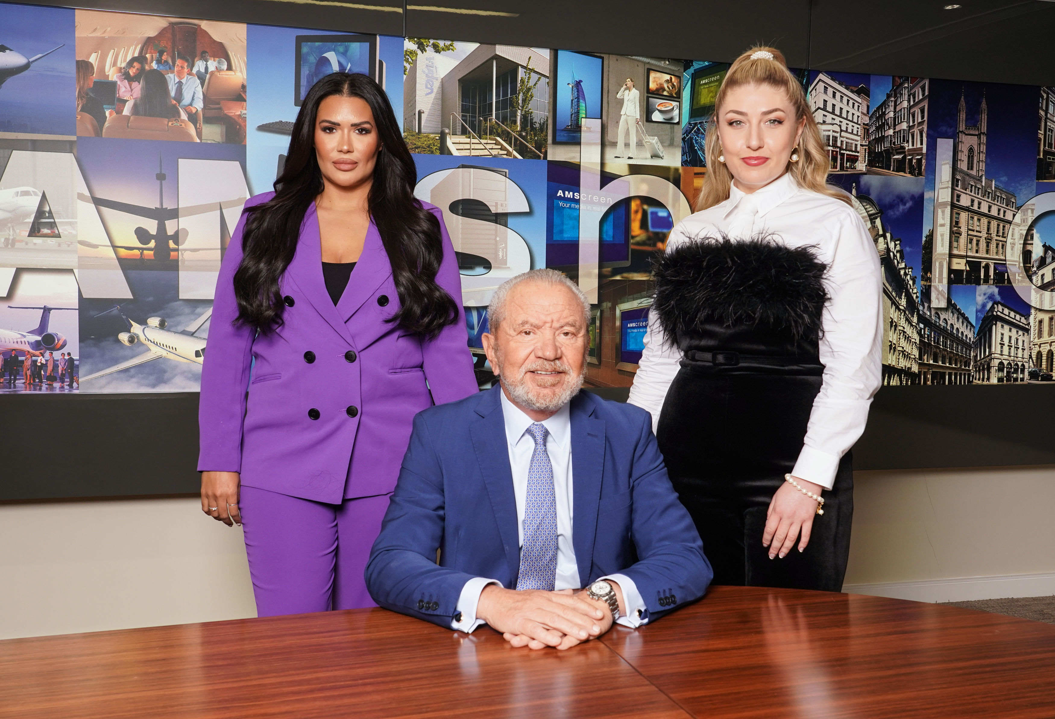 Rochelle Anthony, the other finalist, with Marnie Swindells and Lord Sugar