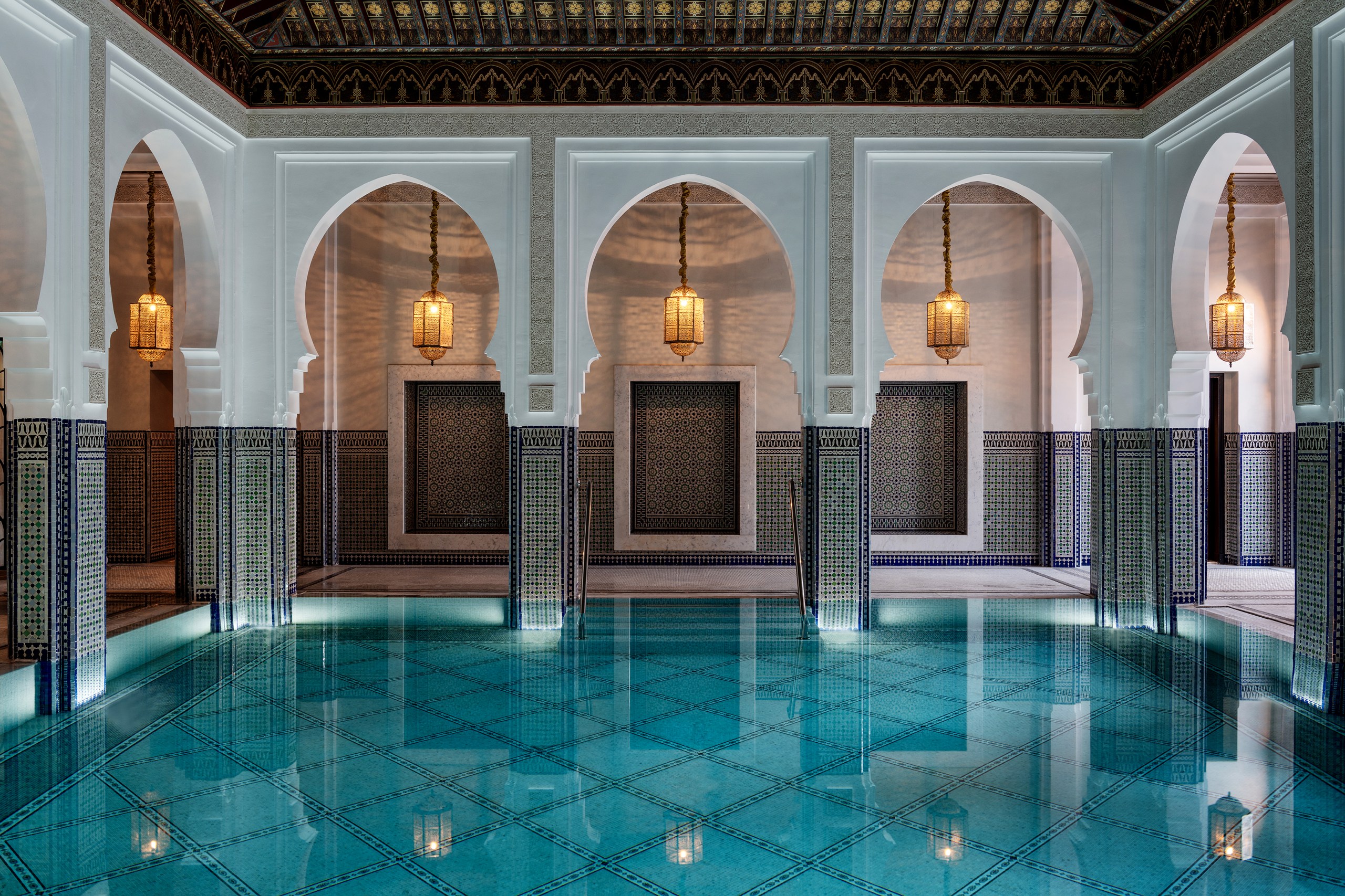 Бассейн в La Mamounia в Марракеше, Марокко