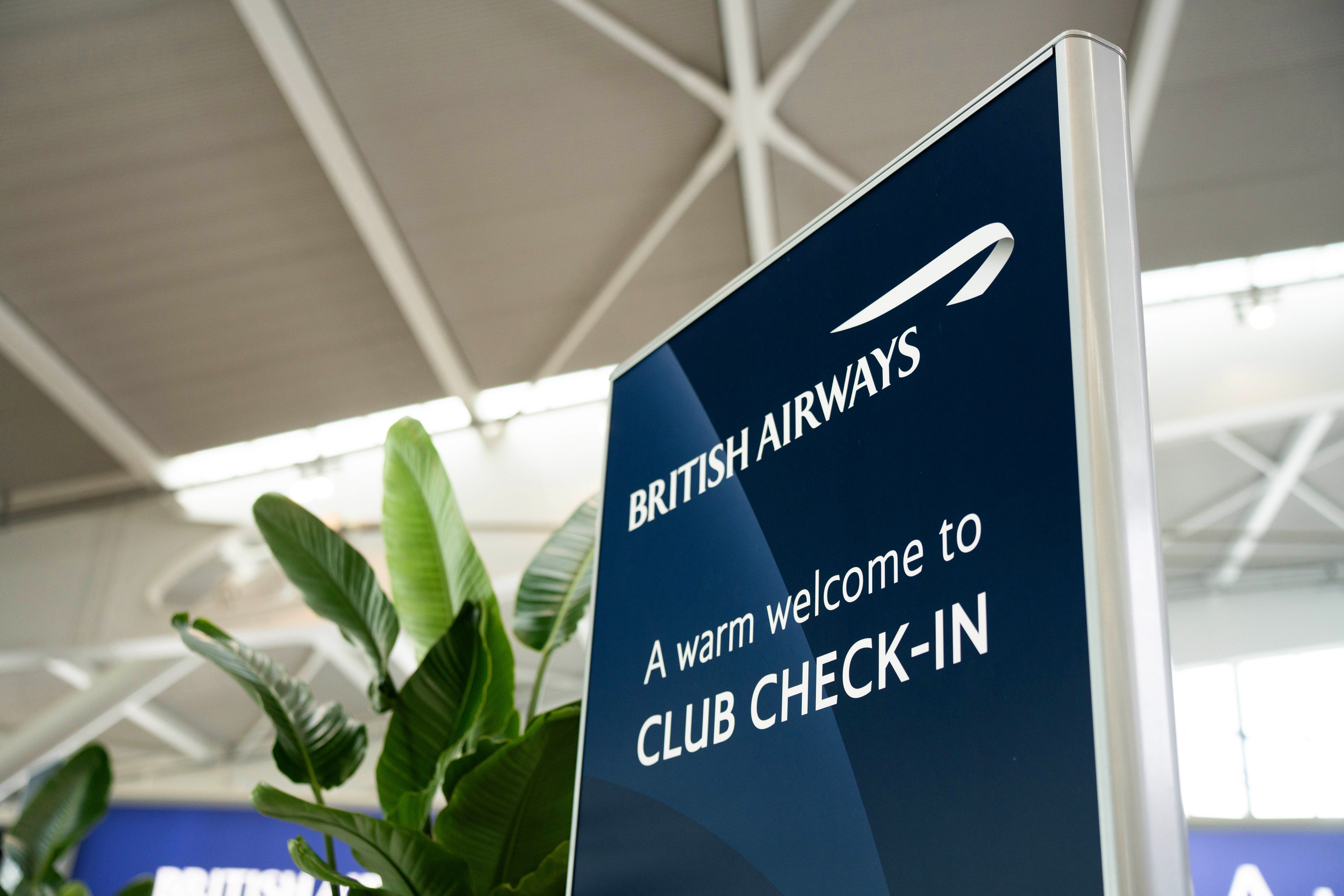 Указатель регистрации British Airways Club