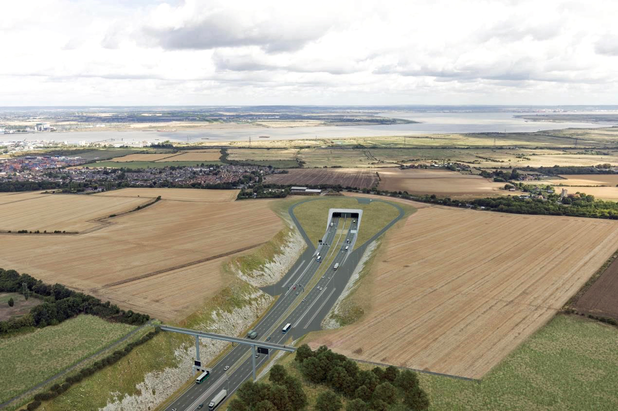 Design concept for the Lower Thames Crossing, estimated to cost £9 billion.