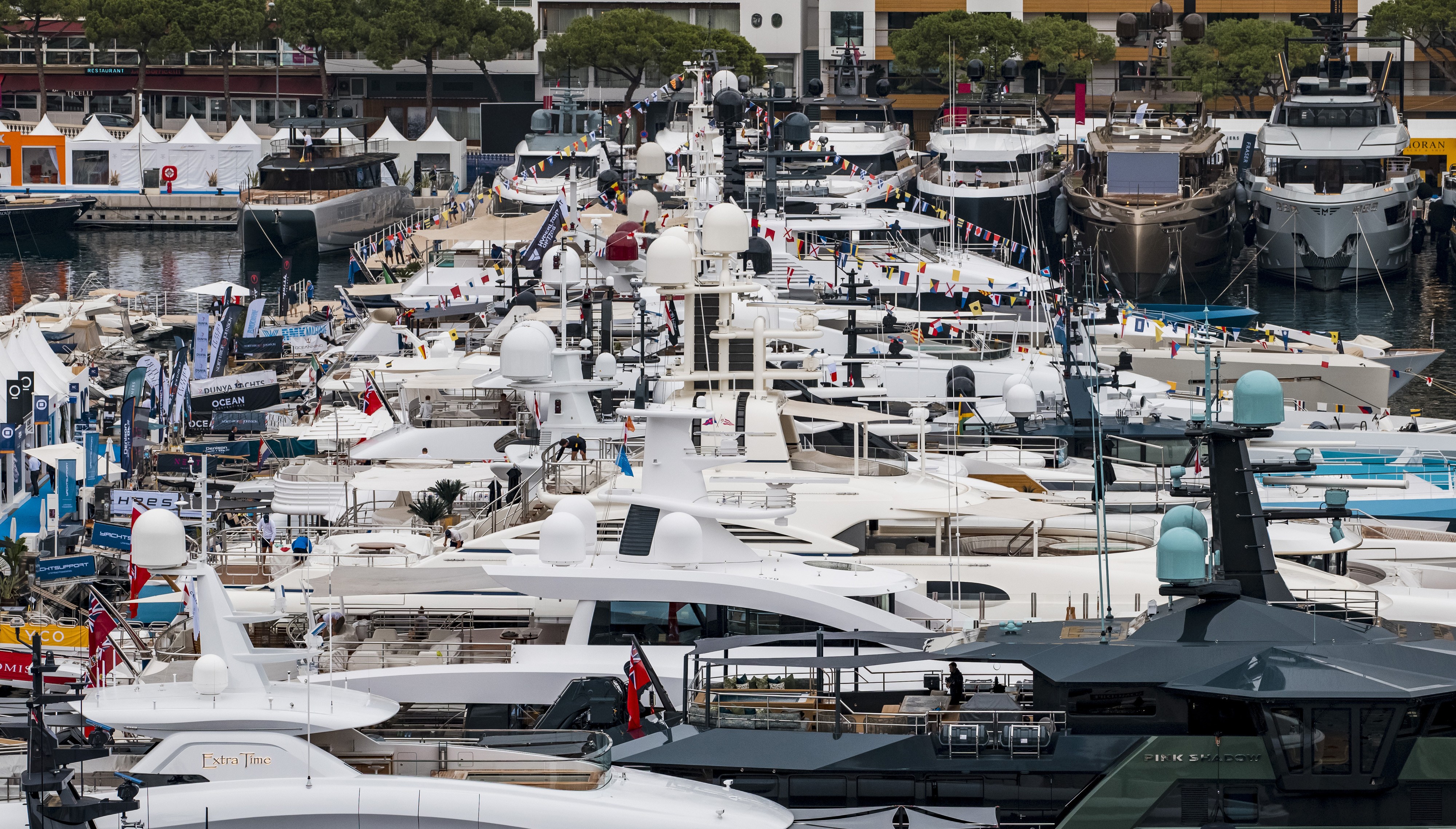 There are 120 superyachts, those over 30m in length, at this year’s show