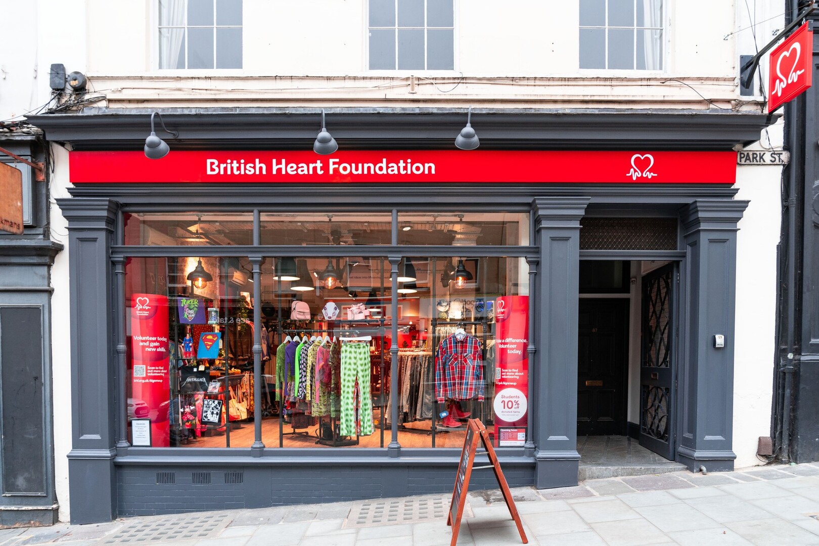 British Heart Foundation shop storefront.