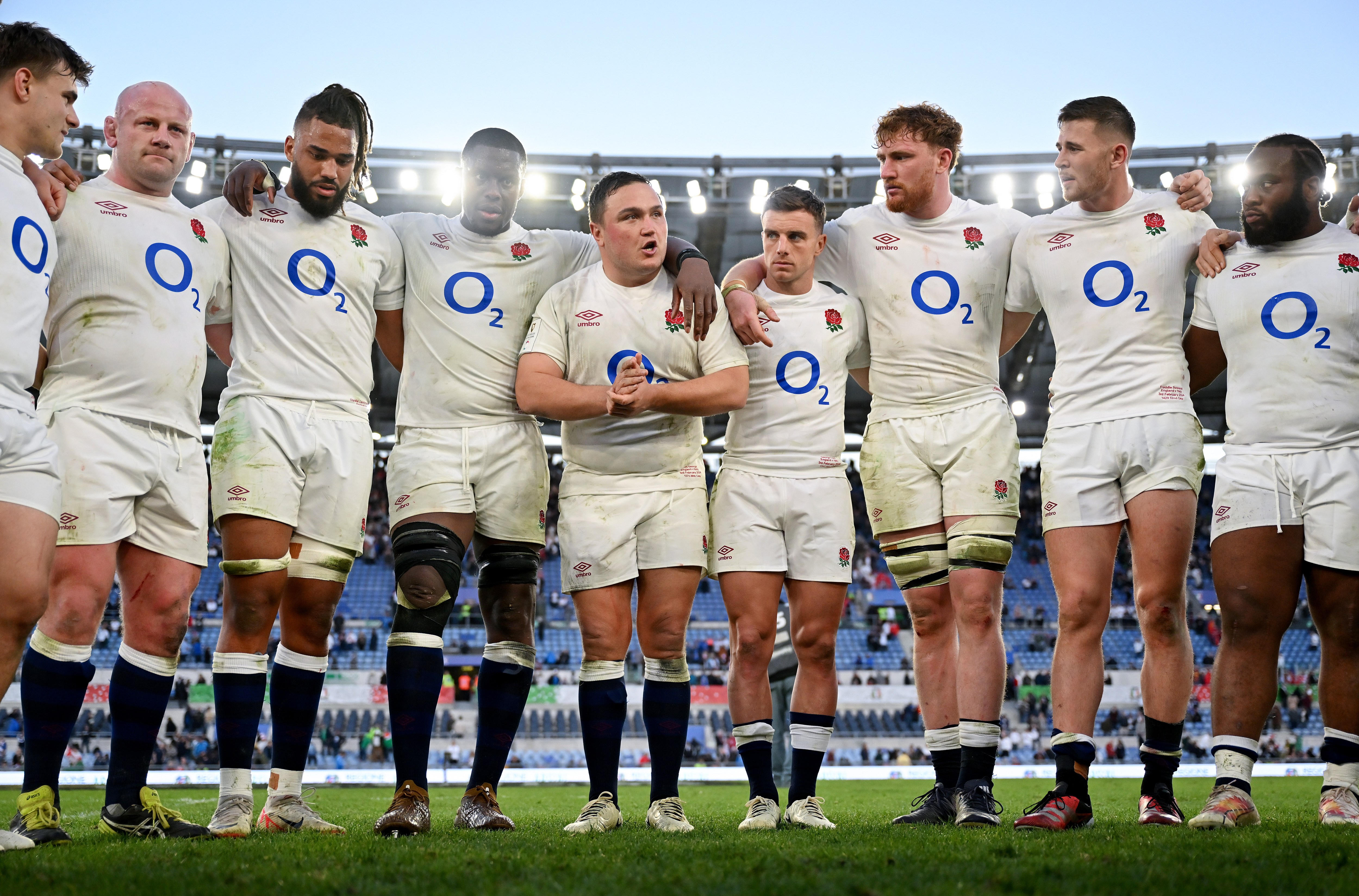 George leads a team talk before a match in Italy in February. “I don’t think I’m ready to leave the game entirely”