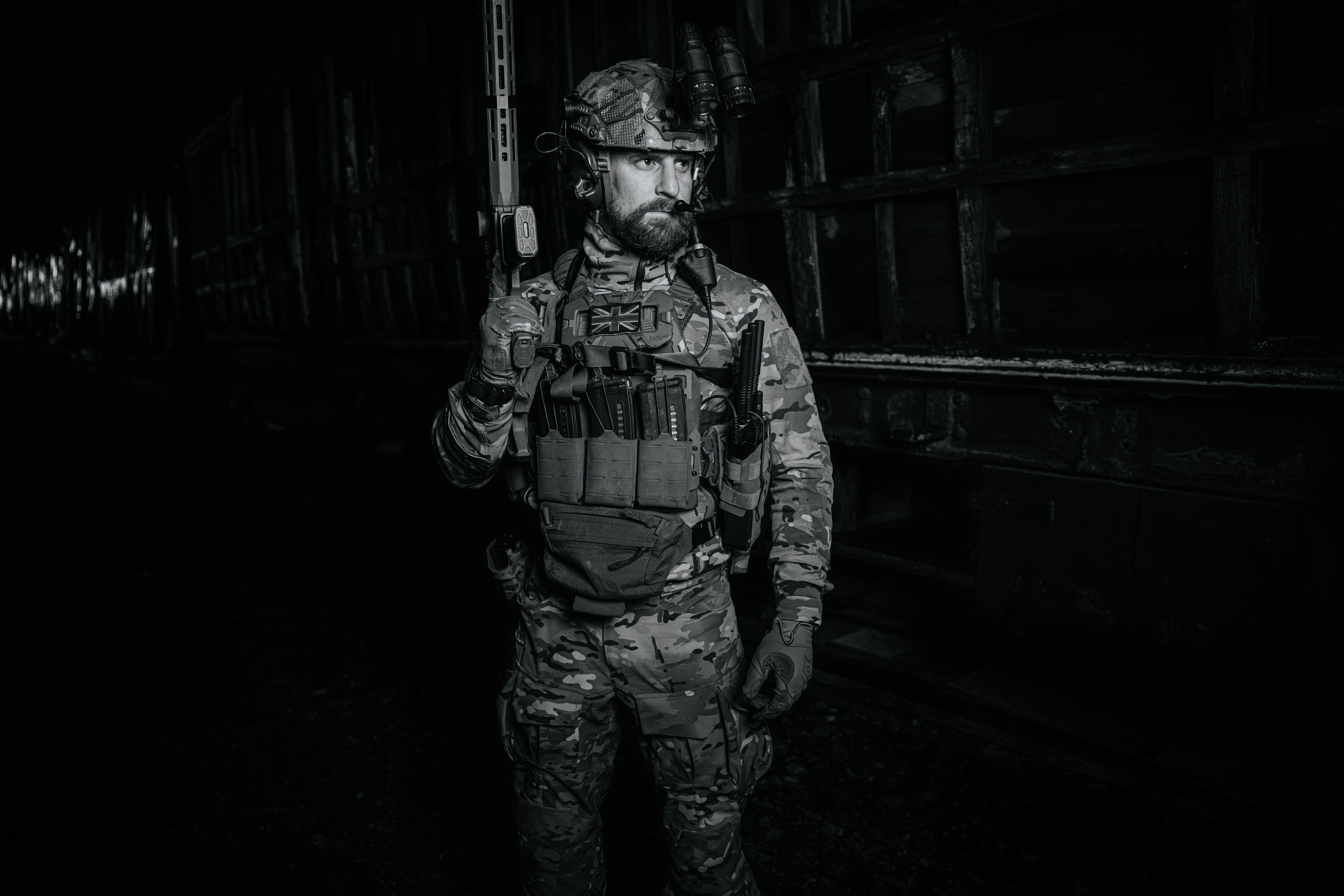 Anthony Stazicker wearing the ThruDark Ghost tactical clothing range