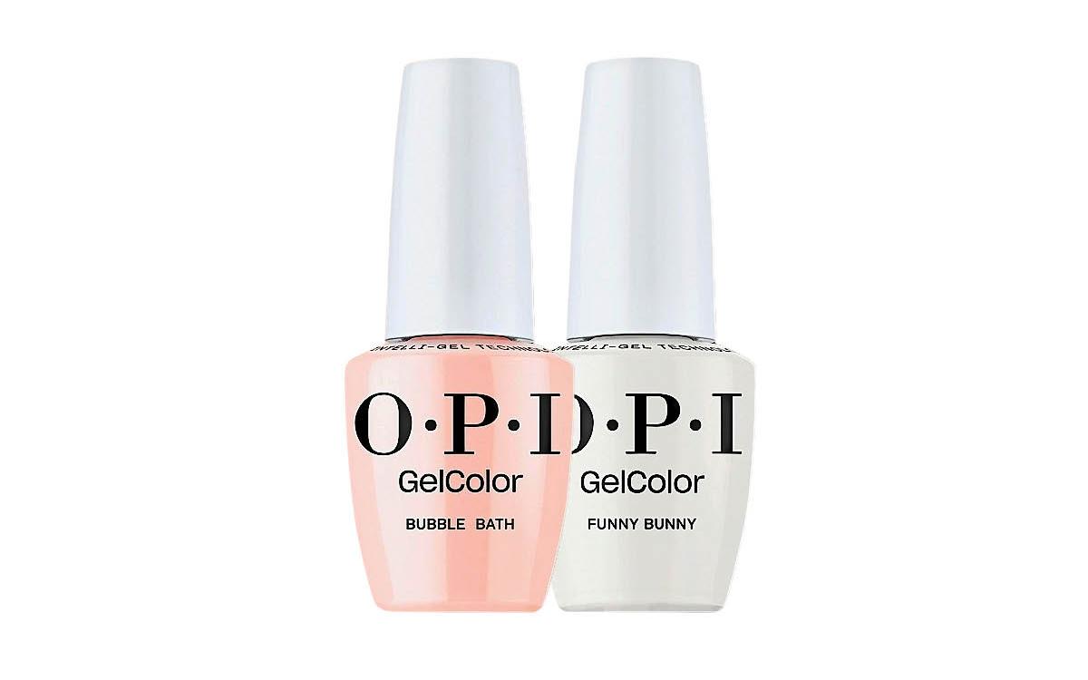 Два лака OPI GelColor: Bubble Bath и Funny Bunny.