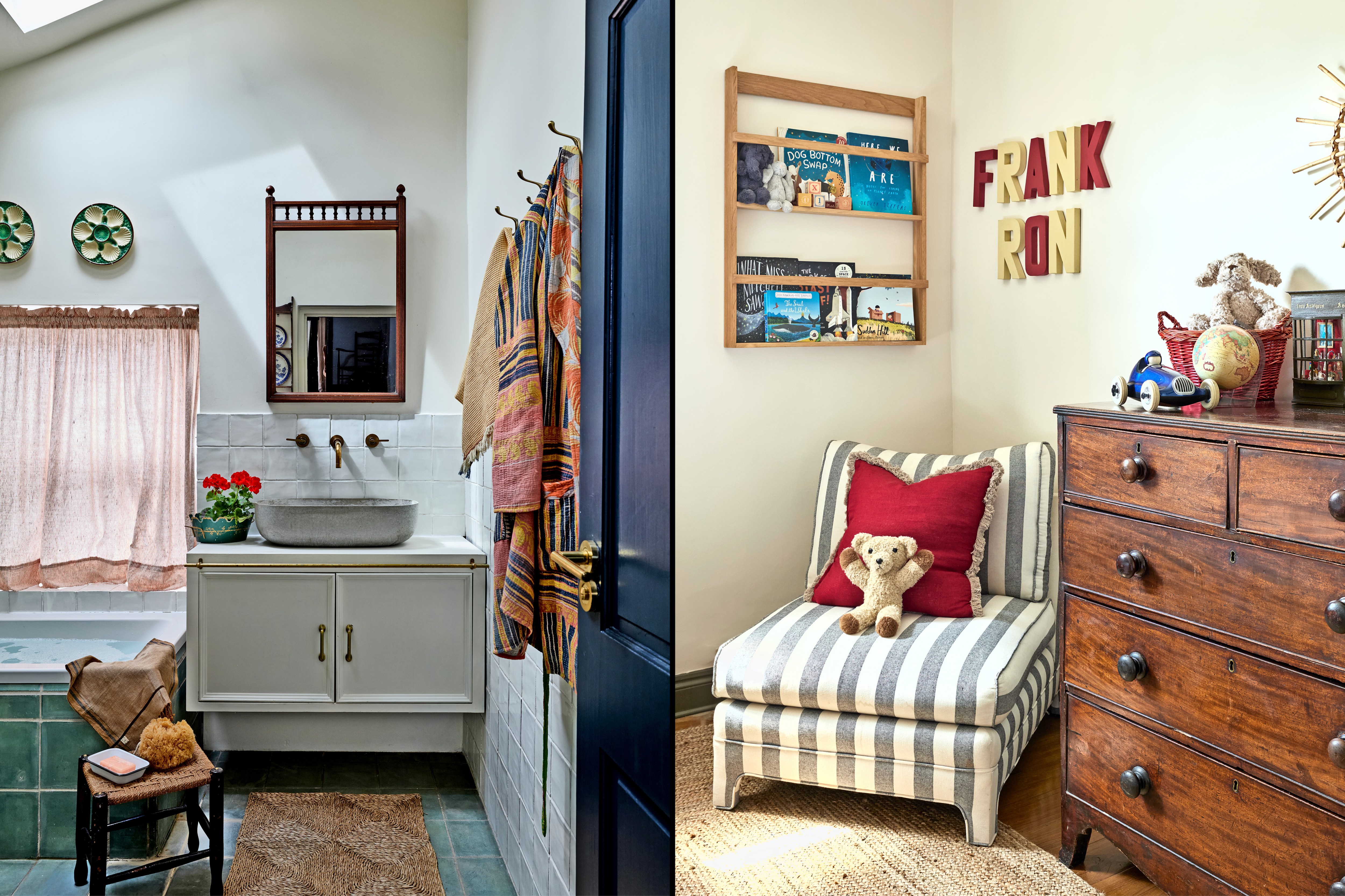 Bathroom and child's room interior design.