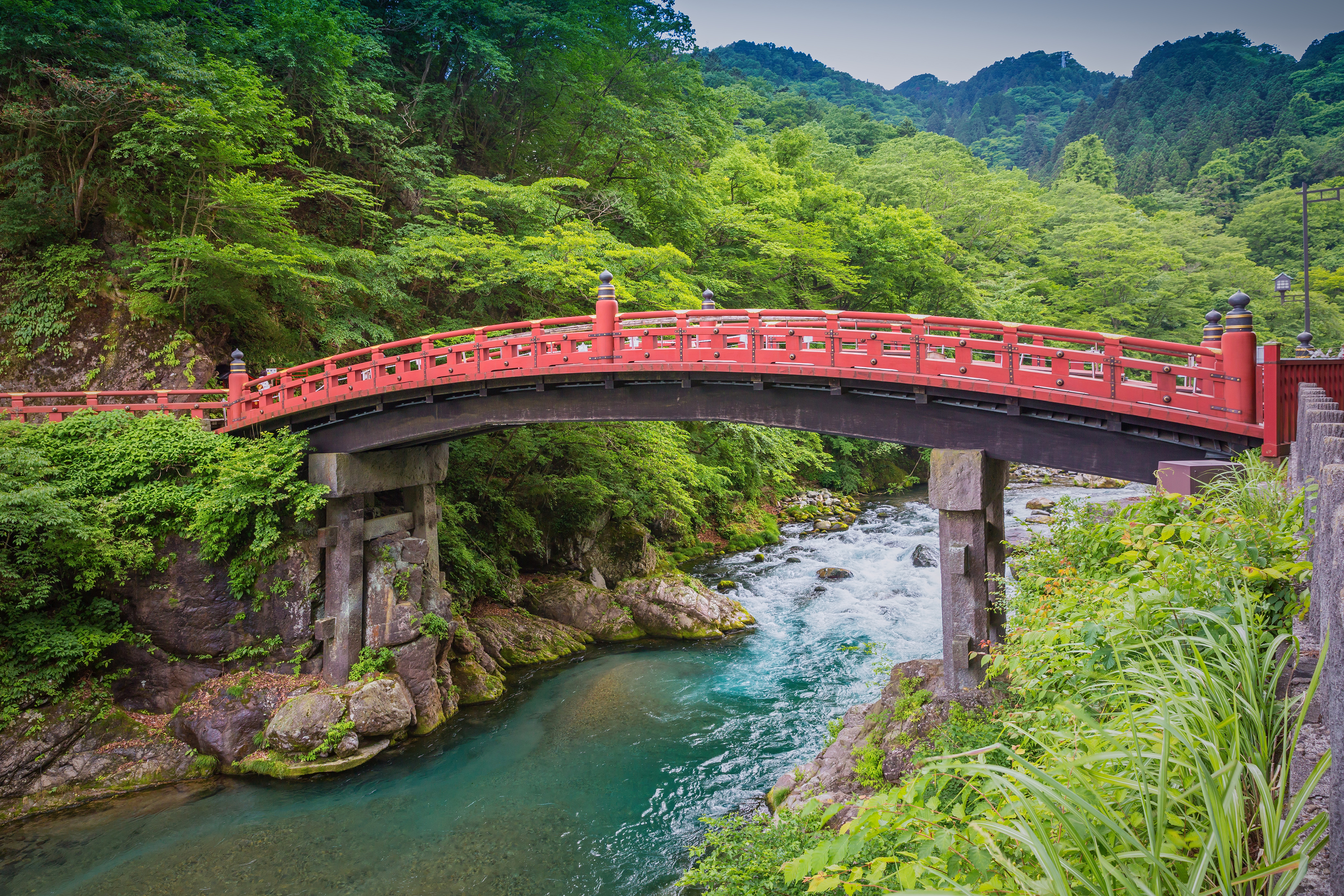 Shinkyo Bridge or sacred bridge in Nikko, Japan.